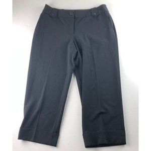 NWT WHBM Black Legacy Fit Cropped Leg Dress Pants Slacks Cuffed Unlined Sz 8